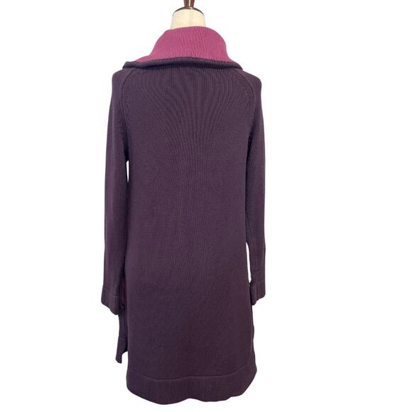 Soft Surroundings Sweater Dress Pockets Funnel Turtleneck Thick Knit Purple Sz S - Picture 5 of 14